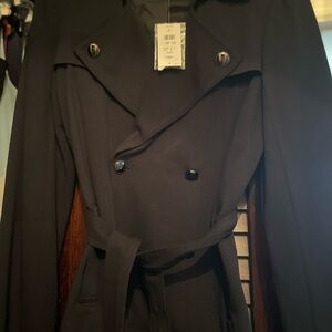 Cache Black Double-Breasted Trench Coat
